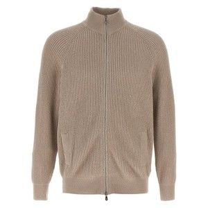 Brunello Cucinelli Half-Ribbed Cotton Gauze Zip Cardigan - NWT